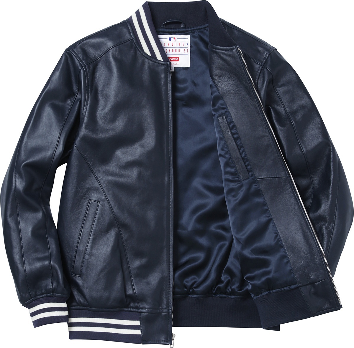 New York Yankees™/Supreme/'47 Brand® Leather Varsity Jacket view 6